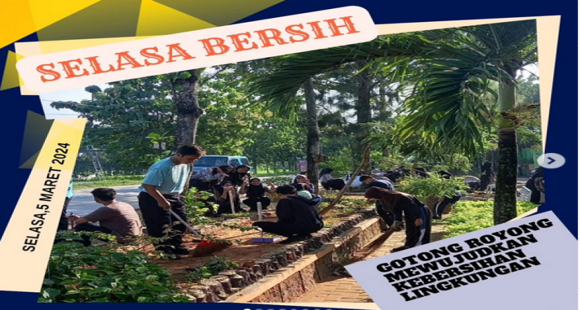 Gotong royong membersihkan lingkungan